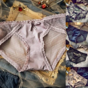 Shiny Satin Silky Knickers Sexy Women's Lace Seamless Panties Briefs Underwear - Picture 1 of 15
