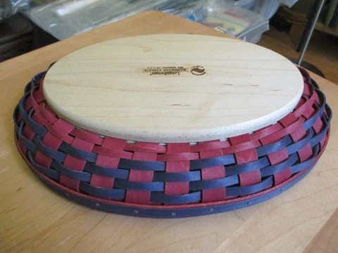 Longaberger RARE Red Blue PROTOTYPE ACO Baking Dish Basket w Protector 2 Liners Cover