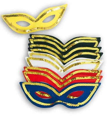 Domino Augenmaske mit Pailletten Maske Fasching Karneval Maskenball 126728013 - Bild 1 von 2