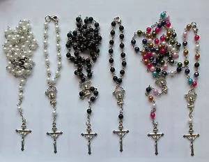 More details for lovely rosary beads necklace bracelet sp crucifix  35 choices uk seller