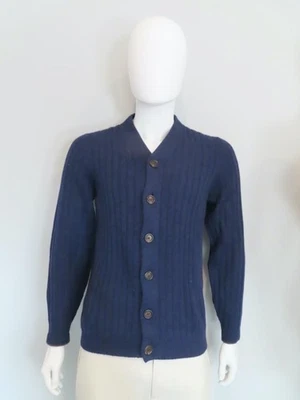 Brunello Cucinelli Navy Cashmere Mens V-Neck Cardigan Sweater Size 52 - Image 1 of 4