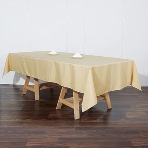 5 CHAMPAGNE 60x102 RECTANGLE POLYESTER TABLECLOTHS Wedding Catering Supplies - Picture 1 of 8