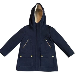 Crewcuts Chateau Parka Coat Girl's 8 Navy Blue Wool Blend Winter Jacket - Picture 1 of 12