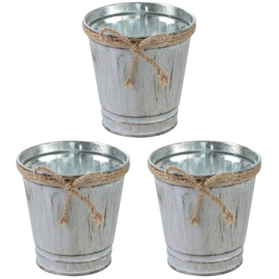  3 Pack Blumentopf Hängend Metall Blumentöpfe Zum Einhängen Blumenvase Aus - Bild 1 von 4