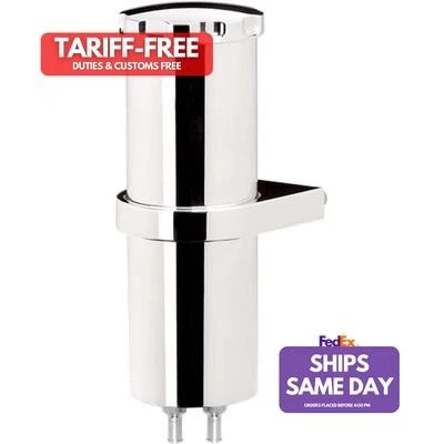 Billet Specialties 77109, One Polished Aluminum Over Flow Tank 8.75In Smooth W/B - Imagem 1 de 4