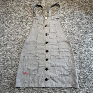 Abito donna Stussy Pinafore taglia UK10 nero bianco pied de poule check skate corto - Foto 1 di 10