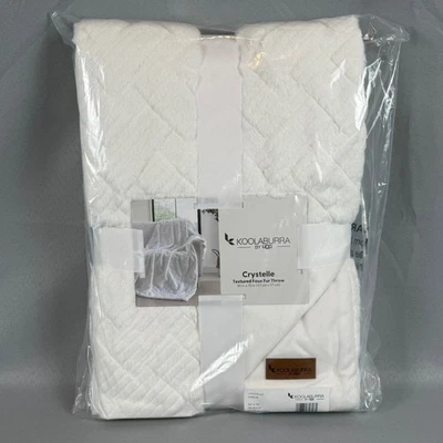 Koolaburra by UGG Crystelle Faux Fur Throw Blanket KB White 50x70" Brand New - Image 1 of 4