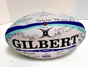 Gilbert Official Replica Ball Size 4 Rugby Football Signed - Picture 1 of 10