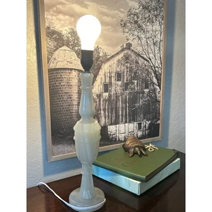 MCM Lamp Base- Onyx- loose but can be tightened- beautiful creamy greenish - Picture 1 of 10