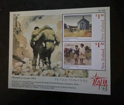 New Zealand 1998 Italia Expo Wounded at Cassino Souvenir Sheet S/S MNH OG T16471 - Image 1 of 2