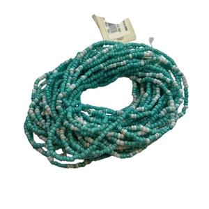Macy’s Small Beaded Stretch Bracelet w/ Turquoise & White Beads, Multiple Layers - Picture 1 of 3