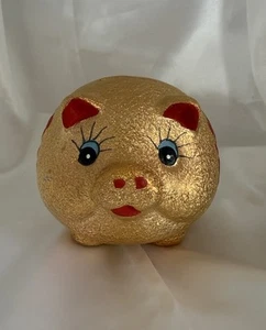 Salvadanaio della felicità asiatica dorato, 4” x 5” - Foto 1 di 10