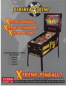Striker Xtreme Pinball Flyer Original NOS Flipper Game Vintage Promo Art 2000  - Picture 1 of 2