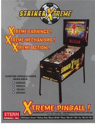 Striker Xtreme Pinball Flyer Original NOS Flipper Game Vintage Promo Art 2000  - Image 1 of 2