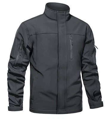 Mens Tactical Jacket Softshell Waterproof Cargo Work Jacket Outdoor Hiking Coats - Image 1 of 4