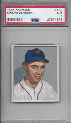 1950 BOWMAN BASEBALL Monte Kennedy #175 PSA 7 NM New York Giants - Image 1 of 2