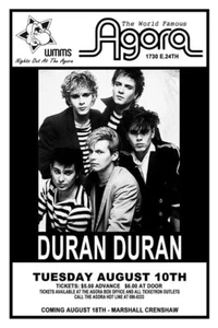 Duran Duran 1982 Cleveland Agora Concert Poster 11 X 17 Framed - Picture 1 of 2