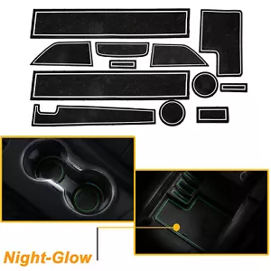 12x Coaster Cup Holder Door Storage Pads Night-Glow For Ford Mustang 2015-up - Picture 1 of 12