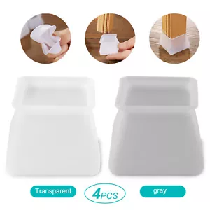 4-12PCS Silicone Set Chair Leg Covers Square Furniture Cover Pads Foot Protector - Bild 1 von 42