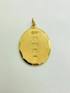 9ct Yellow Solid Gold Oval Ingot Pendant - Picture 1 of 7