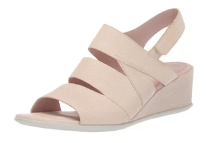 NIB - ECCO Shape 35 Wedge Leather Women Sandals Sz. 10 - Picture 1 of 6