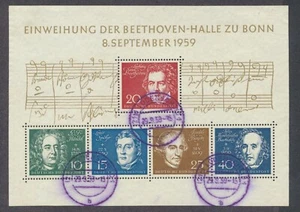 Alemania 804 Beethoven Hall Compositores hoja de recuerdo púrpura Lodenscheid cancelar - Imagen 1 de 2