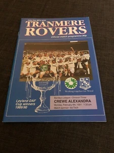 Tranmere Rovers V Crewe Alexandra 1991 Soccer/football Programme - Picture 1 of 2