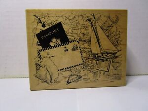 The Montage Collection K-3116 PSX Nautical/Travel Theme Wood Mount Stamp - NEW