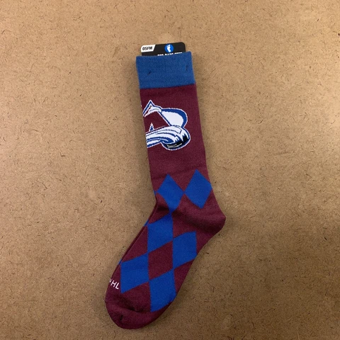 Colorado Avalanche NHL For Bare Feet Adult One Size Big Diamond Crew Socks NWT Cover