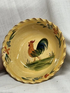 HOME Vintage Rooster soup bowl Yellow Twisted Rope Country Farm Style 7 3/4" - Picture 1 of 5