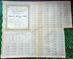 Dépt 42 - Sail les Bains - Rare Etablissement Thermal du 15/05/1879 A Voir !!! - Picture 1 of 3