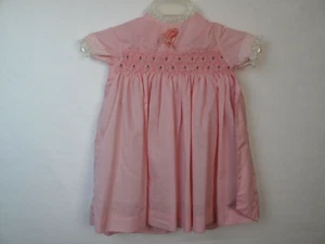 Vintage Hand Smocked Polly Flinders Dress Size T4 Pink V-41 - Picture 1 of 6