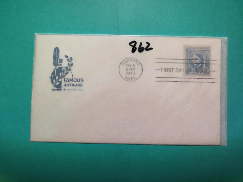 U. S.Stamp FDC-862 -  Louis May Alcott  -  color cachet - comb. shipping! - Image 1 of 1