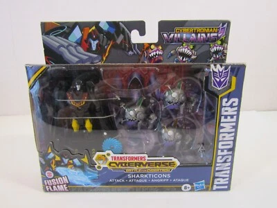 Transformers Cyberverse Battle for Cybertron SHARKTICONS & HOT ROD Fusion Flame Foto 1 de 4