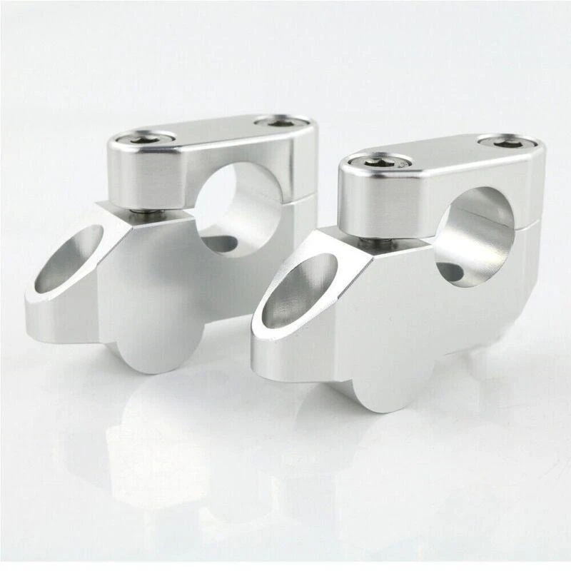 2x Motorcycle 7/8" 22mm Handle Bar Mount Holder Clamps Titanium Aluminum Parts - Image 1 of 4