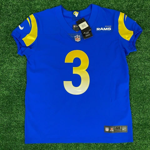 Men's Odell Beckham #3 Los Angeles Rams Blue NFL Nike Elite Jersey Size 44 Cover