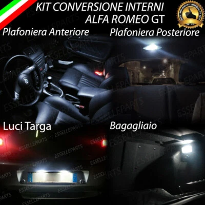 KIT LED INTERNI COMPLETO ALFA ROMEO GT + LUCI TARGA LED 6000K BIANCO GHIACCIO - Immagine 1 di 4