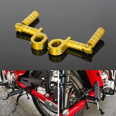 Clavijas de reposapiés plegables doradas para pasajero para Honda CT125 Trail Hunter Cub Foto 1 de 4