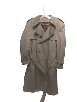 CHARLES KLEIN винтажный хаки двойной кнопка груди с подкладкой Тренч размер 42R б/у - Изображение 1 из 4