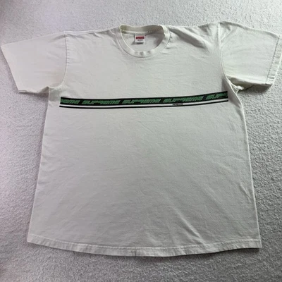 Camiseta de skate Supreme Hardgoods logotipo envolvente blanca verde talla L hecha en EE. UU. Foto 1 de 4