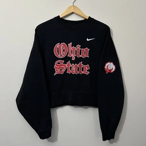 Nike Ohio State Buckeyes Old English Crop Crewneck Sweatshirt Womens Size Medium - Picture 1 of 9