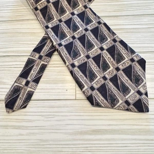 Vintage Gianfranco Ruffini Krawatte Herren Seide Geometrisches Muster Made In Italy 90er - Bild 1 von 5