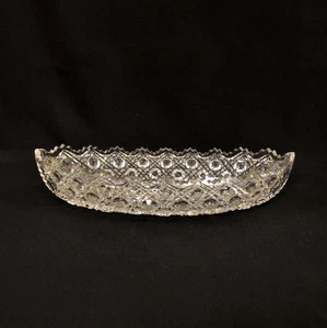 American Brilliant Period ABP Oval Bowl Clear Cut Crystal Saw Tooth1876-1920 - Picture 1 of 24