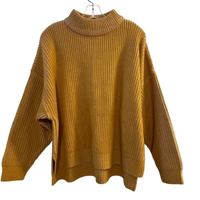 Suéter tejido acanalado cuello falso amarillo mostaza TOPSHOP talla S Foto 1 de 4