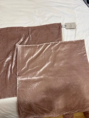 NWT West Elm Lush Velvet Pillow Cover 24x24 Dusty Blush Pink - Image 1 of 4