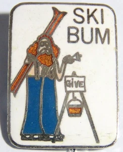 Ski Bum Hippie Ski Pin - Picture 1 of 4