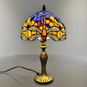 Tiffany-Stil Tischlampe Handarbeit Kunst Buntglas Nachttischlampen Schreibtischleuchte - Bild 1 von 6
