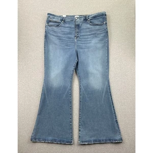 Good American Jeans Plus Sz 30 Blue Good Legs Flare Indigo518 High Rise Stretch - Picture 1 of 17