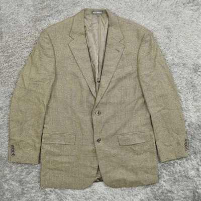 Abrigo deportivo Oscar de la Renta para hombre talla 42L lana de cordero 2 botones marrón liso Foto 1 de 4