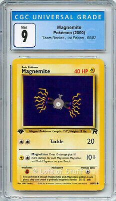 CGC 9 MINT Magnemite Team Rocket 1st Edition 2000 Pokemon WOTC 60/82  -94